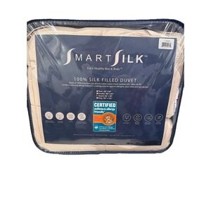 SMARTSILK Hypoallergenic Cotton 100% Silk Filled Duvet in Taupe (Queen) New